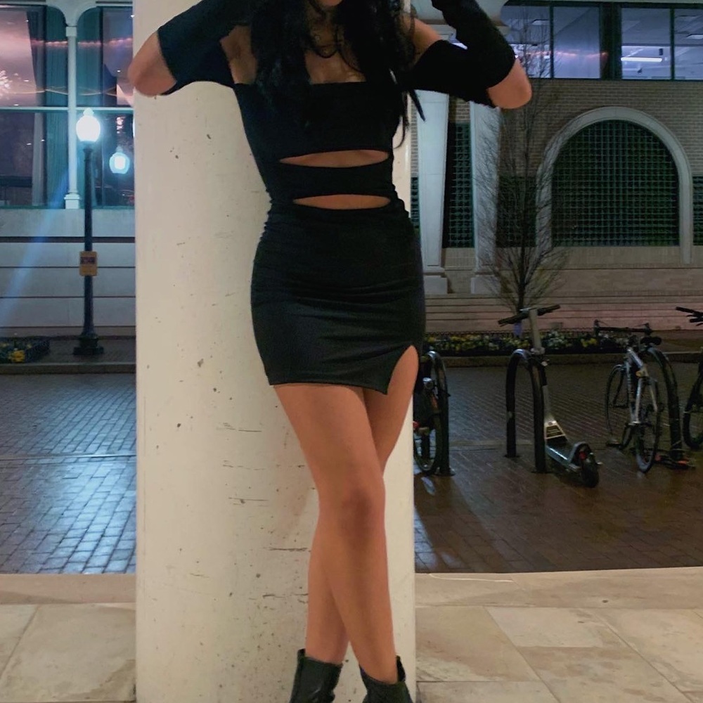 Black Cutout Mini Dress